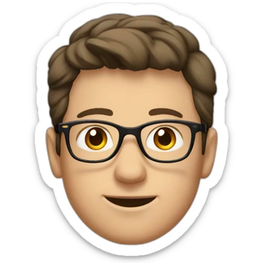 german guy with short brown hair up wearing glasses and dark t-shirt with flowers print sticker