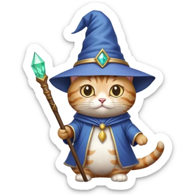 a cat wizard sticker