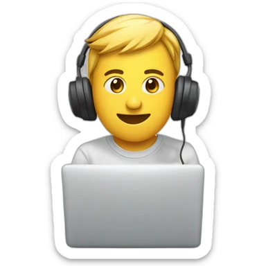 Alarm clock in headphones sticker