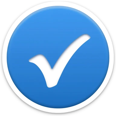 Quiero un un checpoin de buen  dentro de un círculo azul sticker