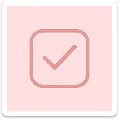 simple and clear pink task icon sticker