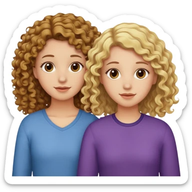 Two best Friends (Girls) one has Brown curly Hair and the oder has blonde hair sticker