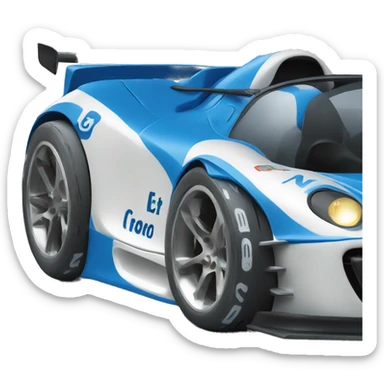 auto de carrera azul sticker