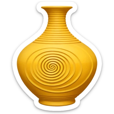 Spiral Pottery Vase yellow sticker