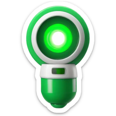spinning green emergency light sticker