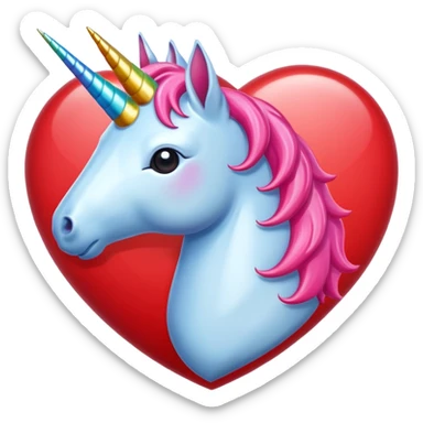 heart with a unicorn motif sticker
