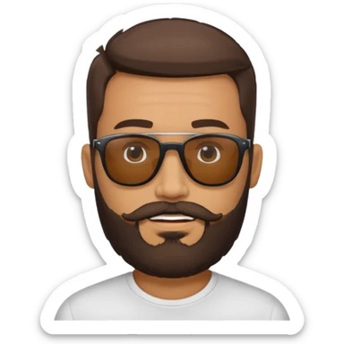 the man with a beard only on his chin sticker