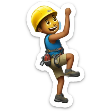 climbing a giant mountain sticker