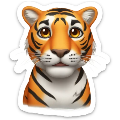 Bright orange ginger tiger sticker