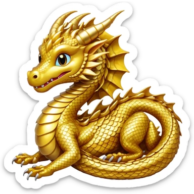 small gold dragon sticker