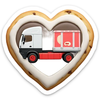 cookie heart with semi truck sticker