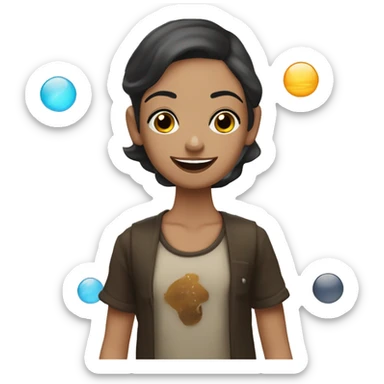 Morena con dos lunares en el labio y un poquito mas cachetona  sticker