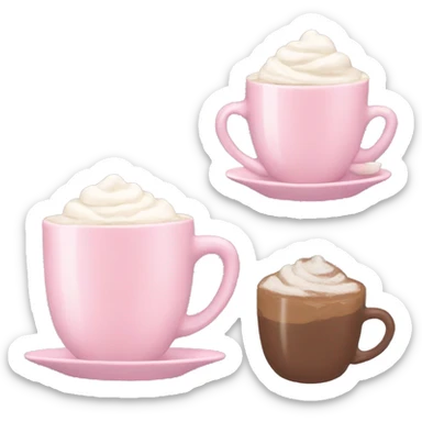 Aesthetic light pink hot chocolate sticker