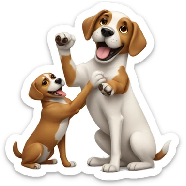 Three dogs high fiving sticker