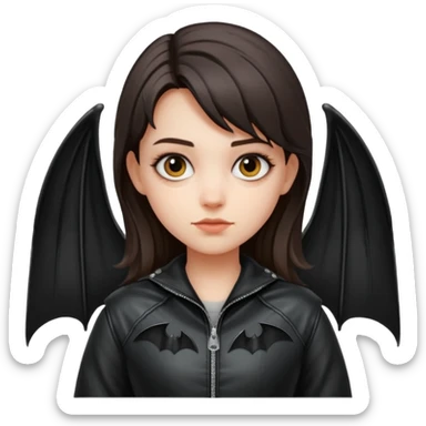 Bat Wings Jacket on a girl  sticker