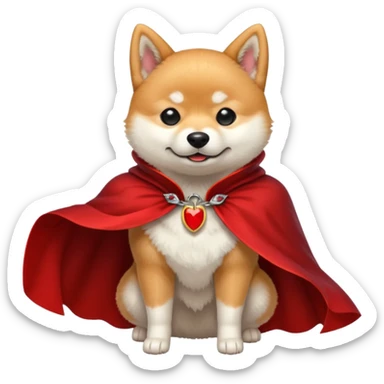 Shiba Dog in red dracular collar cloak sticker