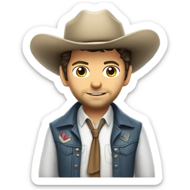 misha collins or also known as castiel, with the most gayest looking shit and cowboy hat sticker