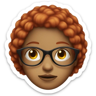 Girl with red hair glasses haze eyes sticker