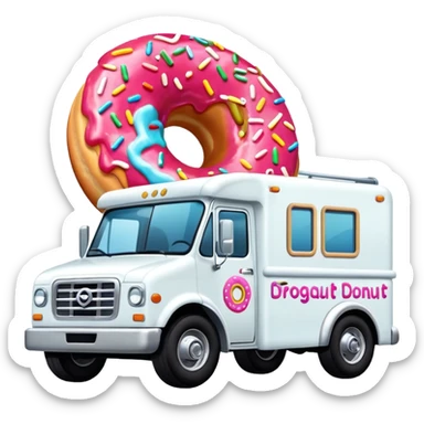 big donut truck with donut decals, frosting decals and sprinkle decals sticker