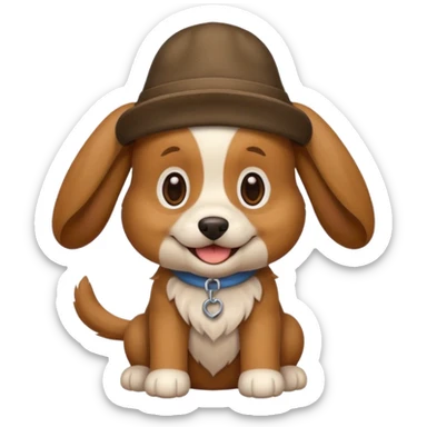 puppy dog with hat  sticker
