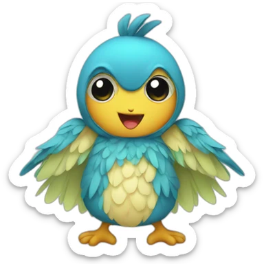 baby in a bird costume sticker