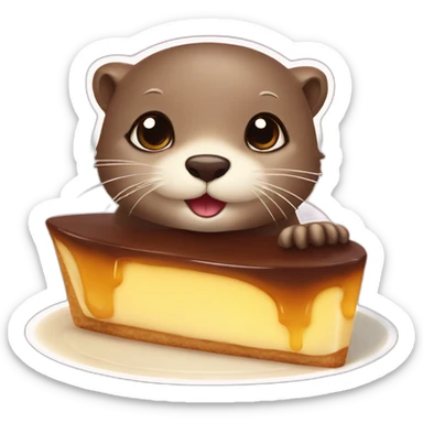 cute otter in a flan sticker