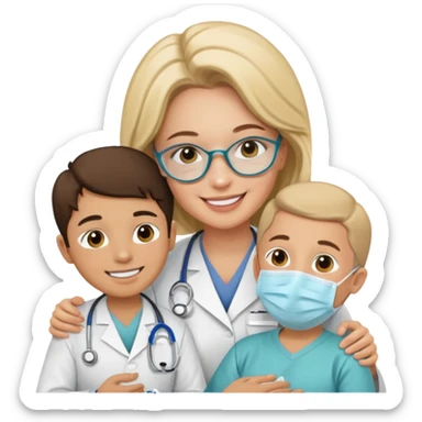 pedagoga hospitalar atendendo uma criança no hospital  sticker