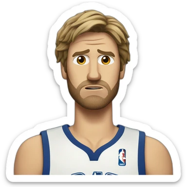 dirk nowitzki scowl sticker