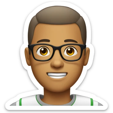 Buzz cut boy with goatee and glasses sticker