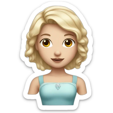 a girl with rabbit ears and a princess cut white skin sticker