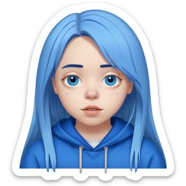 A blue Blohsh Billie eilish sticker