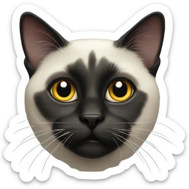 Black cross eyed cat sticker
