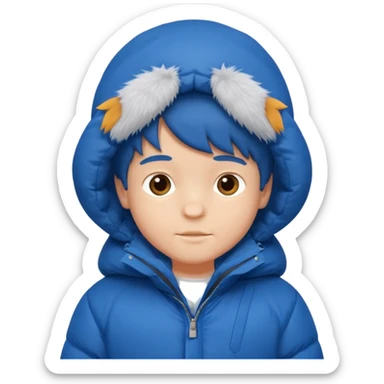 young boy in puffy winter coat











 sticker