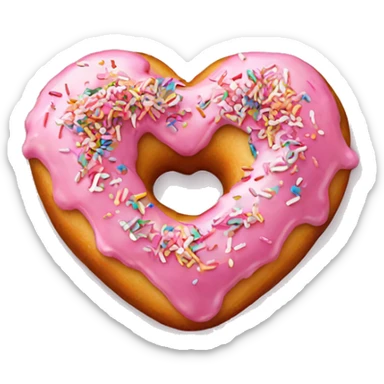 Heart shaped sprinkle doughnut  sticker
