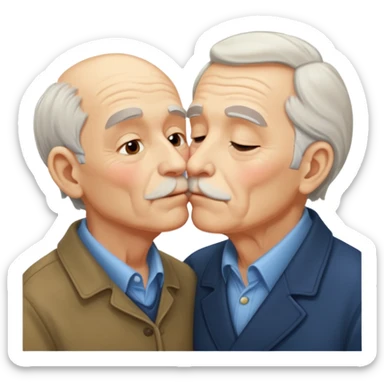 2 old men kissing eachother  sticker