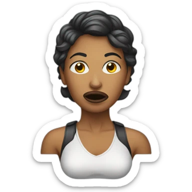 A woman with a ballgag sticker