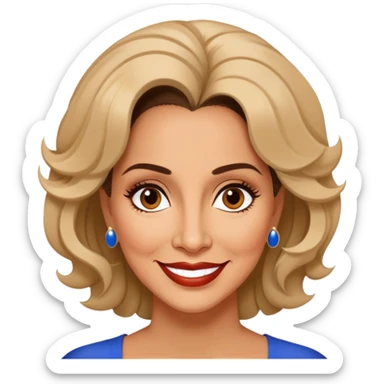 Famous Puerto Rican actress Marian Pabón with her distinctive hairstyle, warm smile, expressive eyes, middle-aged woman sticker