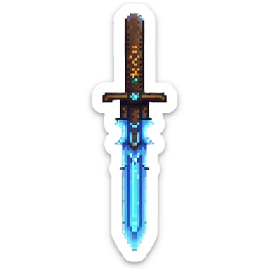 ancient magic blade with runes and glowing aura sticker
