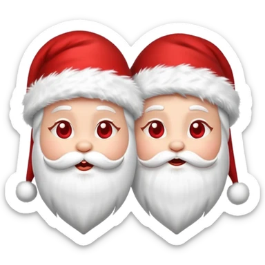 Make an emoji of a Santa Claws couple but with hearts falling on top sticker