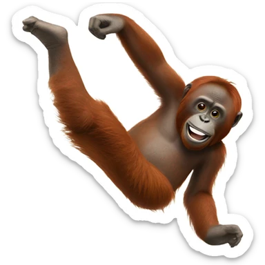 orangutan doing a cartwheel  sticker
