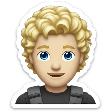 blonde male with macbook, slightly curly hair and light facial hair blue eyes and undercut haircut sticker