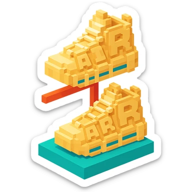 two pairs of Nike Air More Uptempo sneakers in beige on a display stand sticker