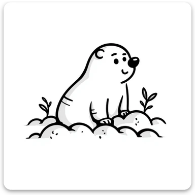 a hand drawn doodle of a mole sticker