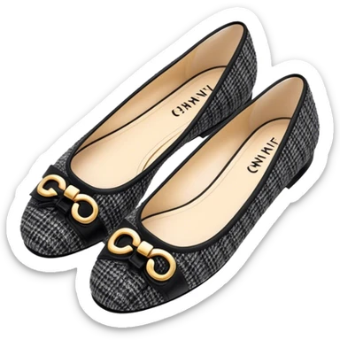 Chanel tweed flats  sticker