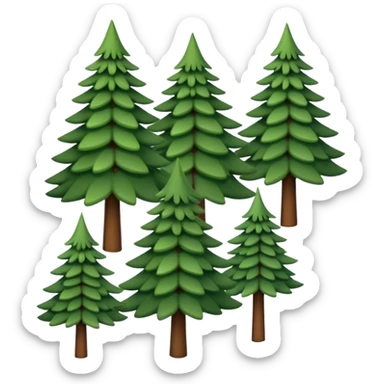 forest, small cute evergreen trees with a lot of leaves sticker