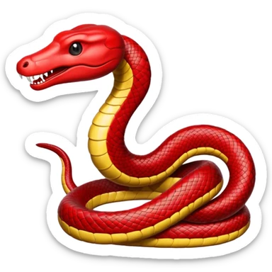 O sea que sólo sean las líneas que conforman a la serpiente que no tenga cuerpo que sea una serpiente roja sticker