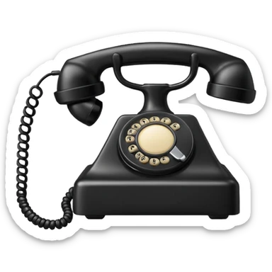 black telephone receiver sticker
