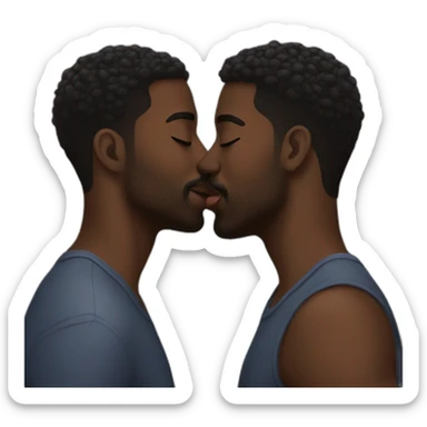 black gay guys kissing sticker