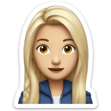 joven rubia con ojos grises y pelo largo a punto de entrar en la tardis sticker