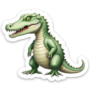 zombie monstrous pale skinned decaying greenish white alligator, vicious, boss monster, full body, dirty, undead sticker
